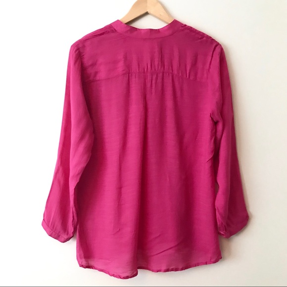 Soft Surroundings Pink Button Down Pop Over Blouse - Picture 2 of 12